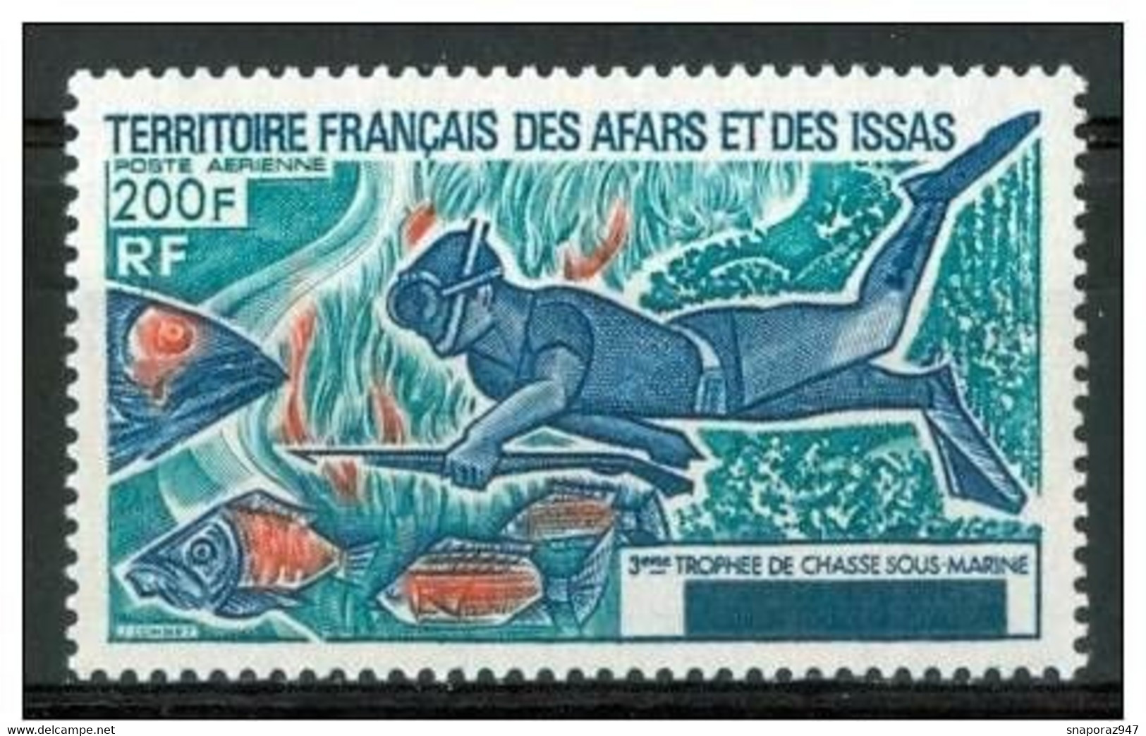 1974 Afars & Issas Underwater Fishing Set MNH** Nu38 - Plongée