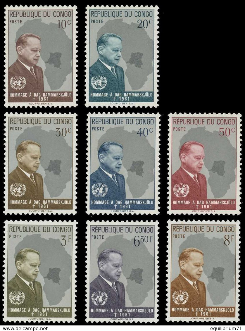 454/461** - Hommage à / Hulde Aan / Gewidmet / Tribute To - Dag Hammarskjöld - ONU - Prix Nobel De La Paix - CONGO - Neufs