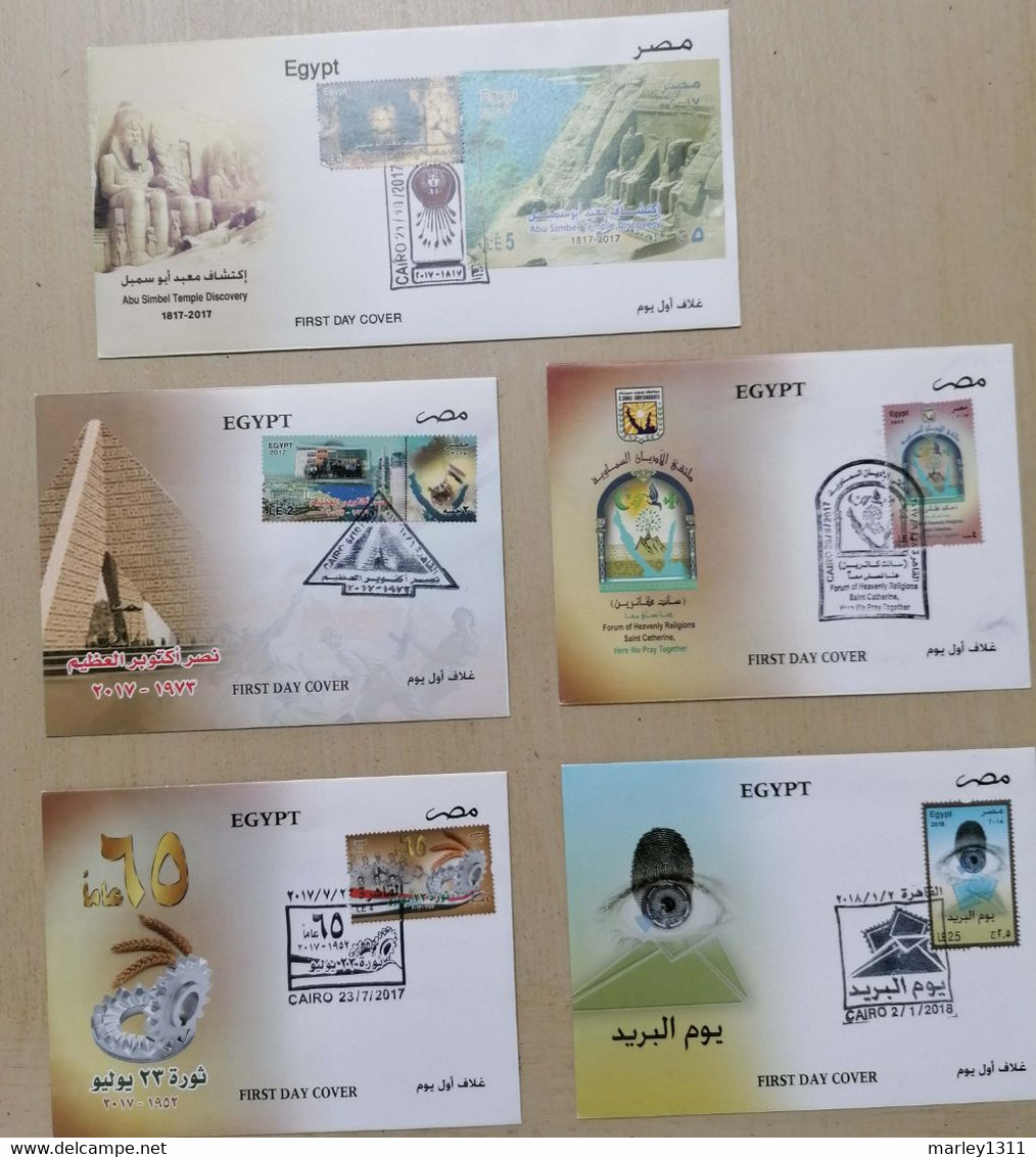 Lot Enveloppes 1er Jours ÉGYPTE - ANNÉE 2017 - Lettres & Documents