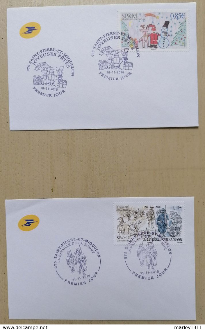 Lot Enveloppes 1er Jours SAINT-PIERRE-ET-MIQUELON - ANNÉE 2016 - FDC