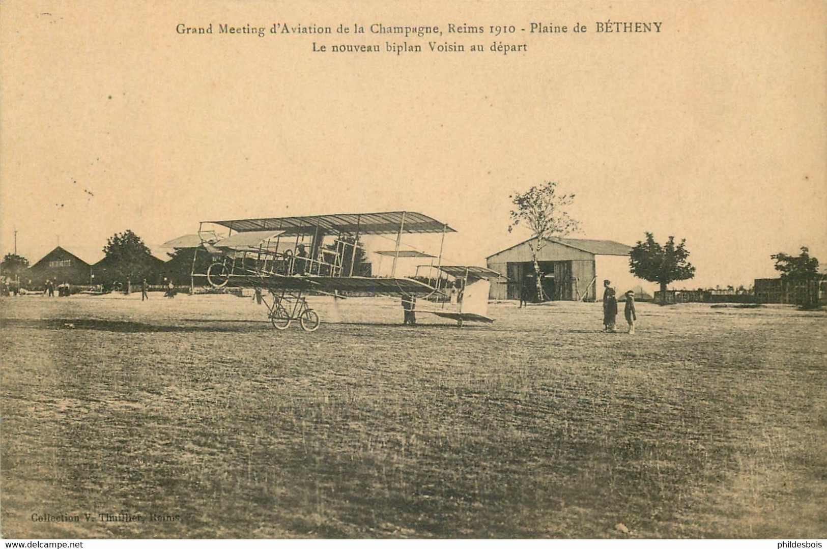 MARNE BETHENY  Grand Meeting D'Aviation De La Champagne Reims 1910 ( Vignette Au Dos ) - Bétheny