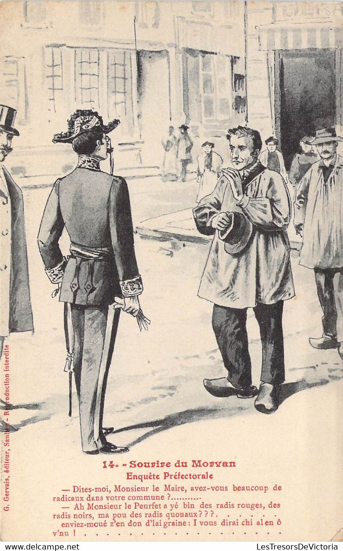 CPA France - Sourire Du Morvan - Enquête Prefectorale - Illustration - Animée - Uniforme - Chapeau - G Gervais Editeur - Saulieu