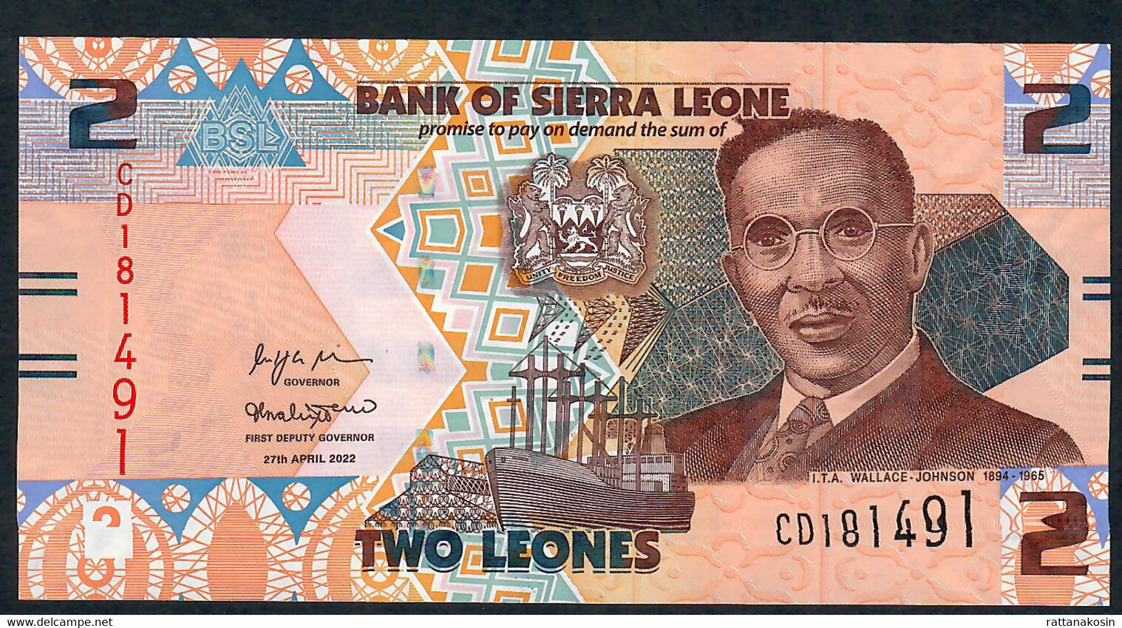 SIERRA LEONE NLP 2 LEONES   #CD      2022  UNC. - Sierra Leone