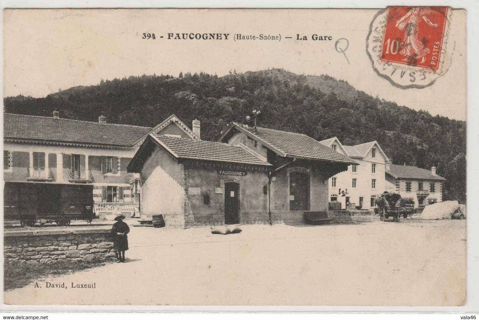 FAUCOGNEY  70  HAUTE SAONE  BELLE CPA   LA GARE - Faucogney