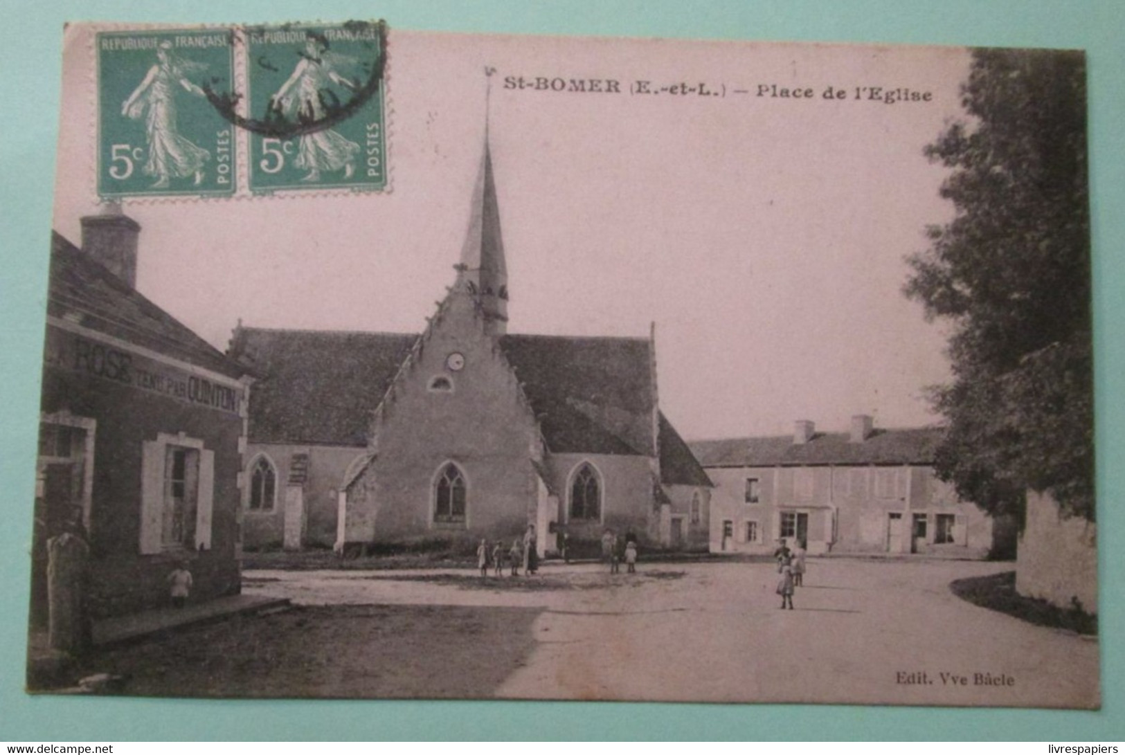 St Bomer Place Eglise Cpa Orne 61 - Autres & Non Classés