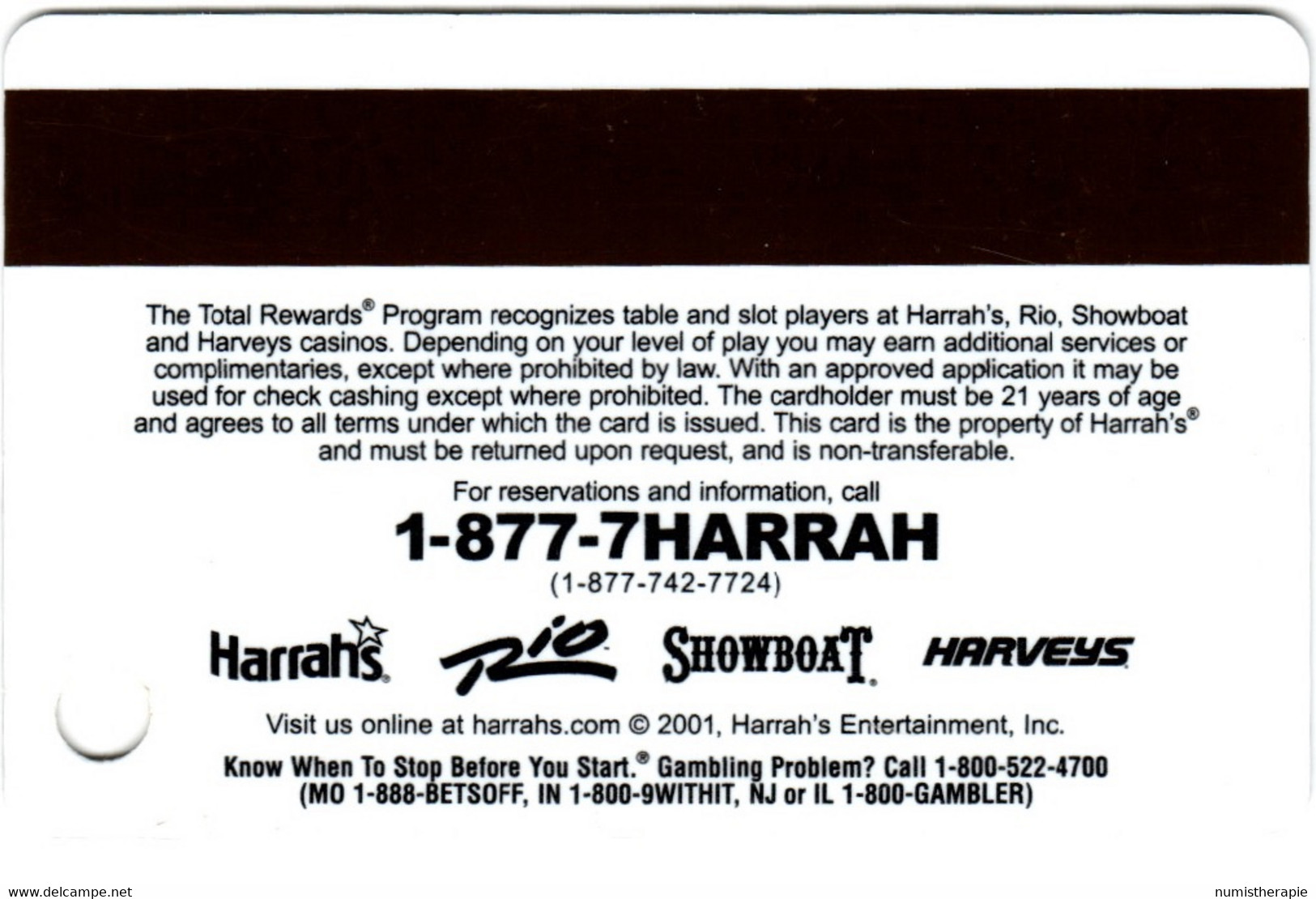 Carte De Casino : Harrah's Total Rewards Platinum - Cartes De Casino