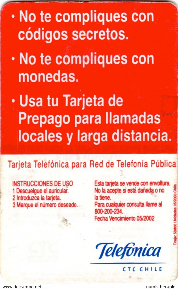 Telefonica Chile : Téléphone Publique $3.000 : Avec Sticker Total - Téléphones