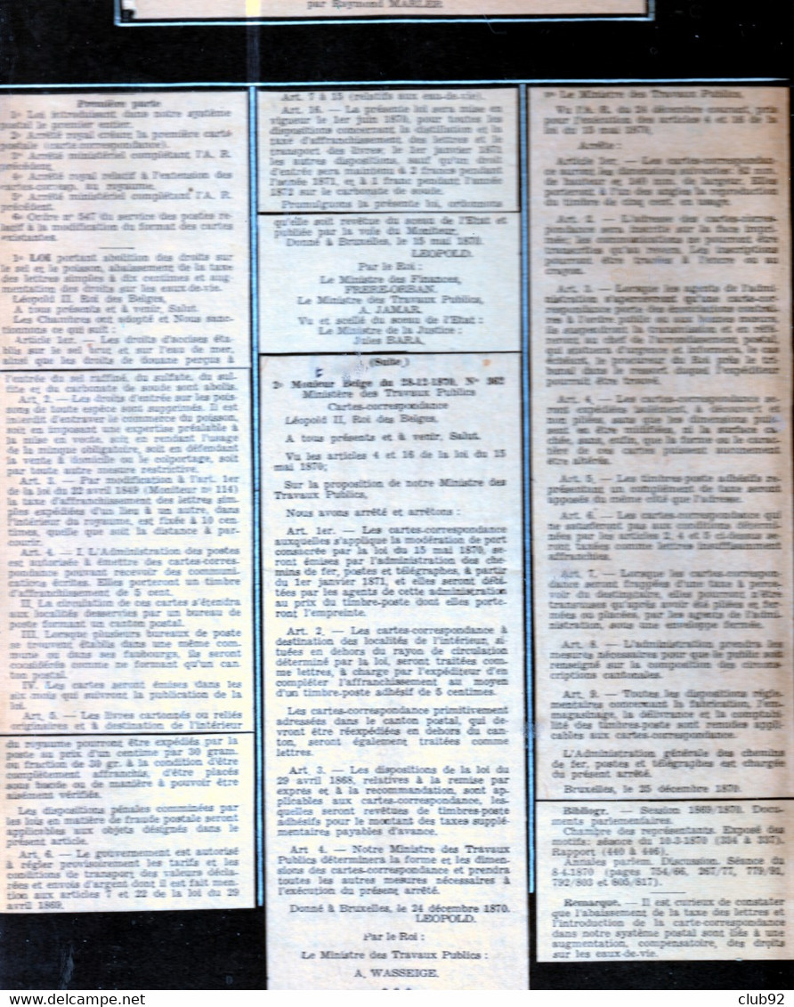 PIECE HISTORIQUE Du IER ENTIER Postal BELGE Sur Base Du N° 1 Autrichien Emmanuel  Eischaman Avec Les Differentes Etapes - Cartoline 1871-1909