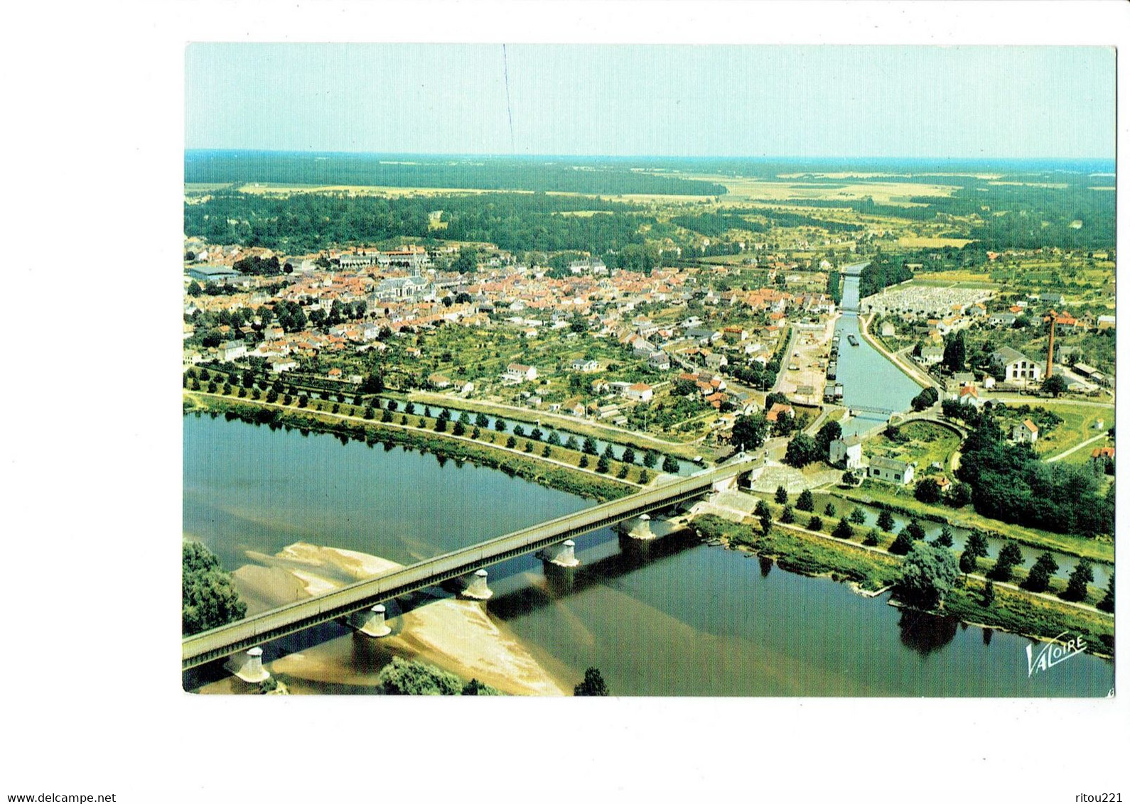 Cpm - 45 - Briare Le Canal - Pont-canal - Ville - Péniche - Vue Aérienne H 3806 VALOIRE - - Briare