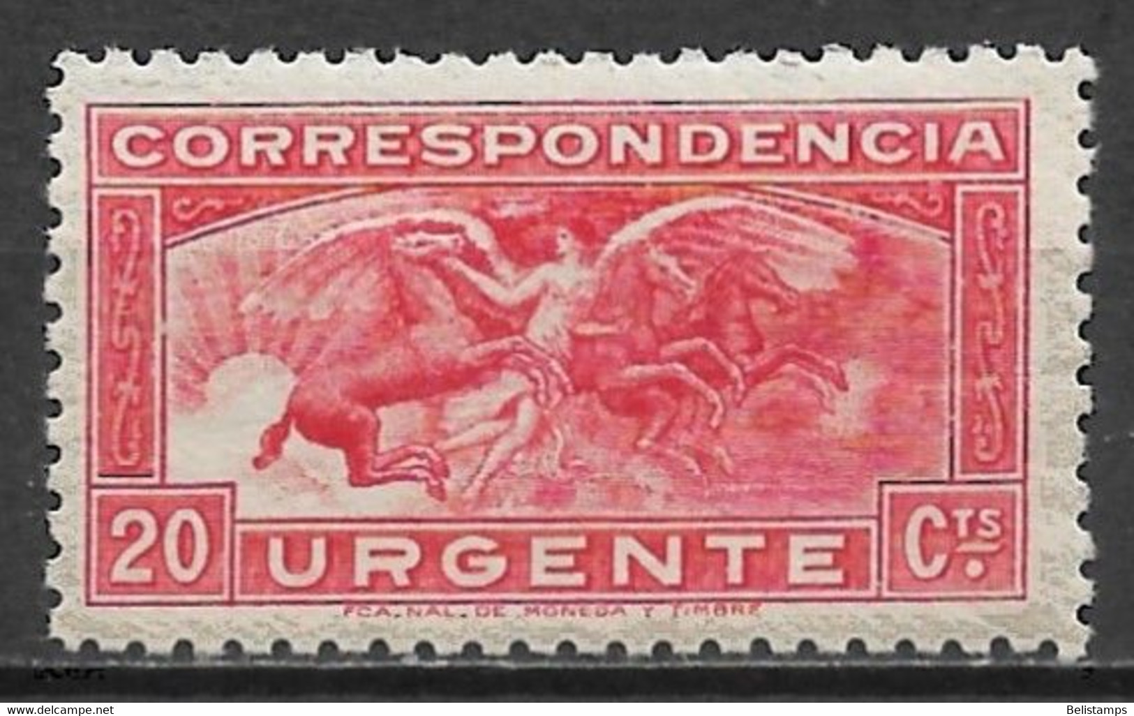 Spain 1934. Scott #E14 (MH) Pegasus *Complete Issue* - Special Delivery