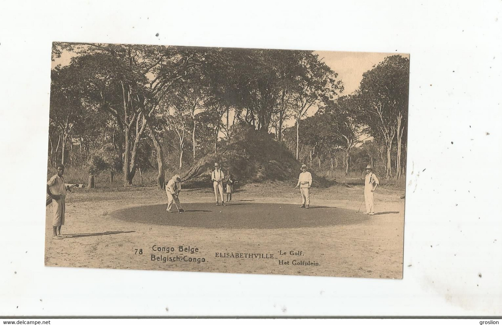 ELISABETHVILLE 78 CONGO BELGE LE GOLF (PARTIE EN COURS) CARTE AVEC ENTIER POSTAL - Golf