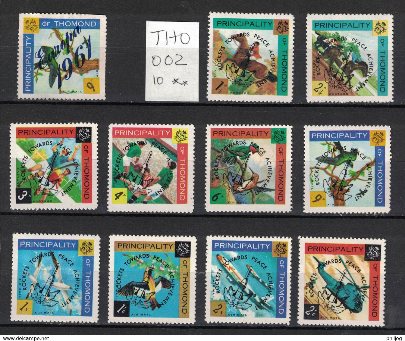 Irlande - Thomond Série De 10 Timbres Neufs SANS Charnière - Oiseaux, Chevaux, Avions, Sports - Préphilatélie