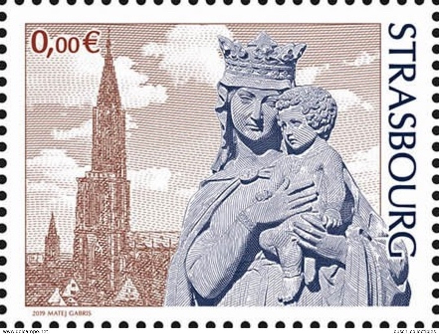 France 2019 - Vignette 0 € " STRASBOURG " Cathédrale Münster Cathedral Religion Matej Gabris - Mint/Hinged