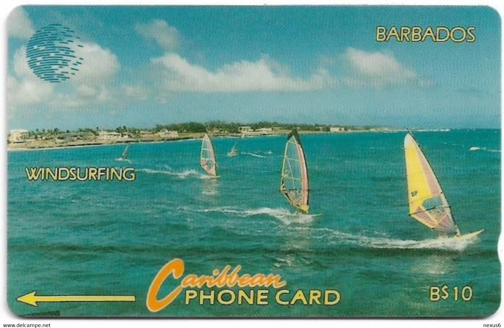 Barbados - C&W (GPT) - Windsurfing, 14CBDD, 1994, Used - Barbados