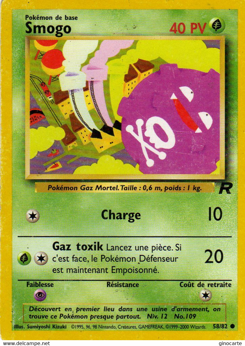 Carte Pokemon 58/62 Smogo 40pv Wizards Usagée - Wizards