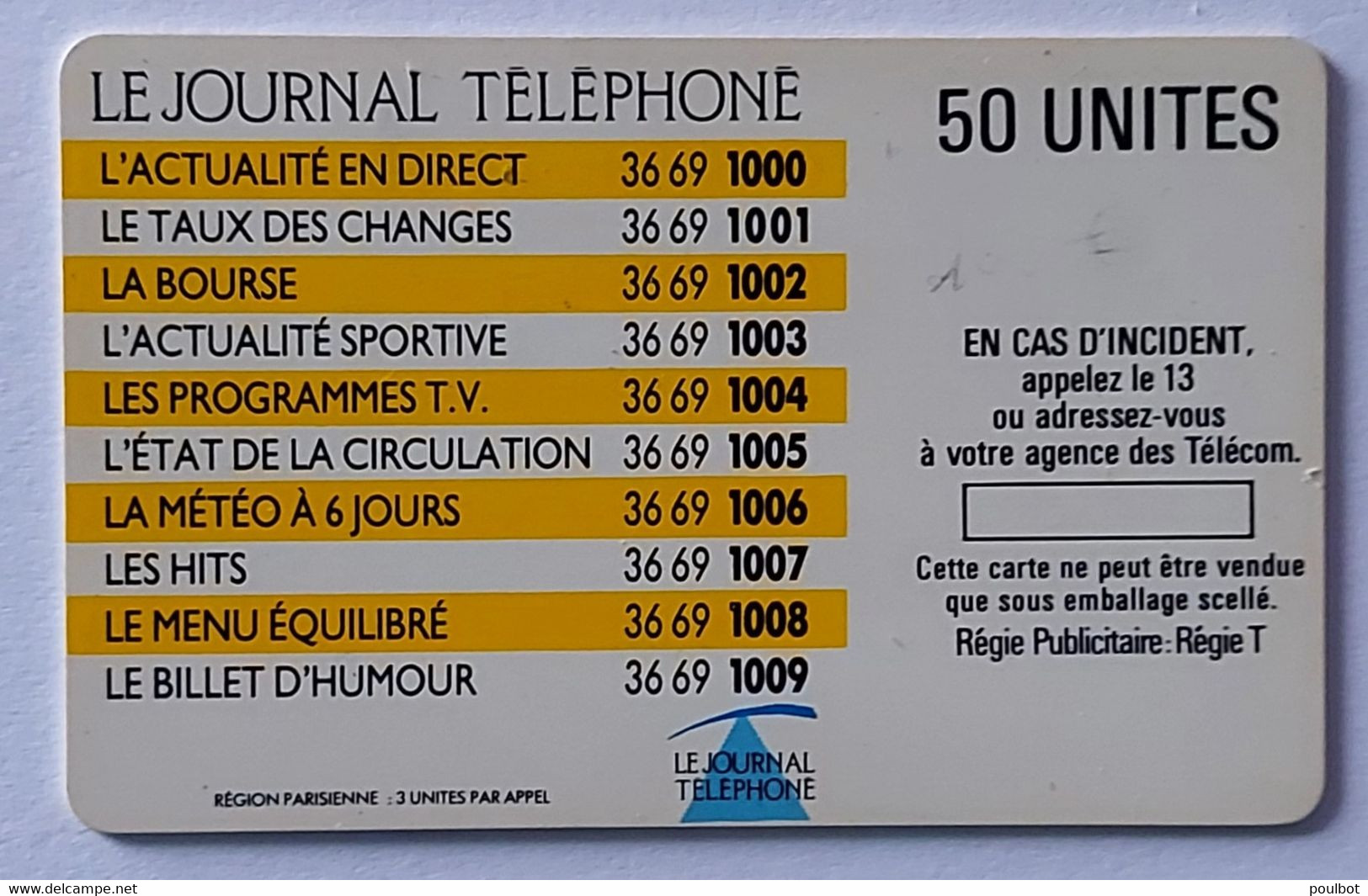 Télécarte F 2 Journal  Téléphonné - 1987