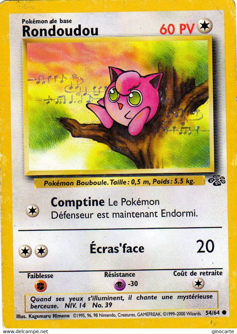 Carte Pokemon 54/64 Rondoudou 60pv Wizards Usagée - Wizards