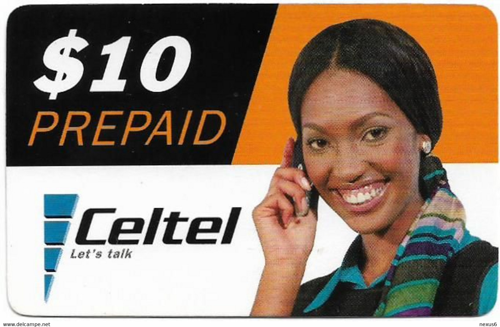 Zambia - Celtel - Lady With Scarf (Reverse 1), GSM Refill 10$, Used - Zambia