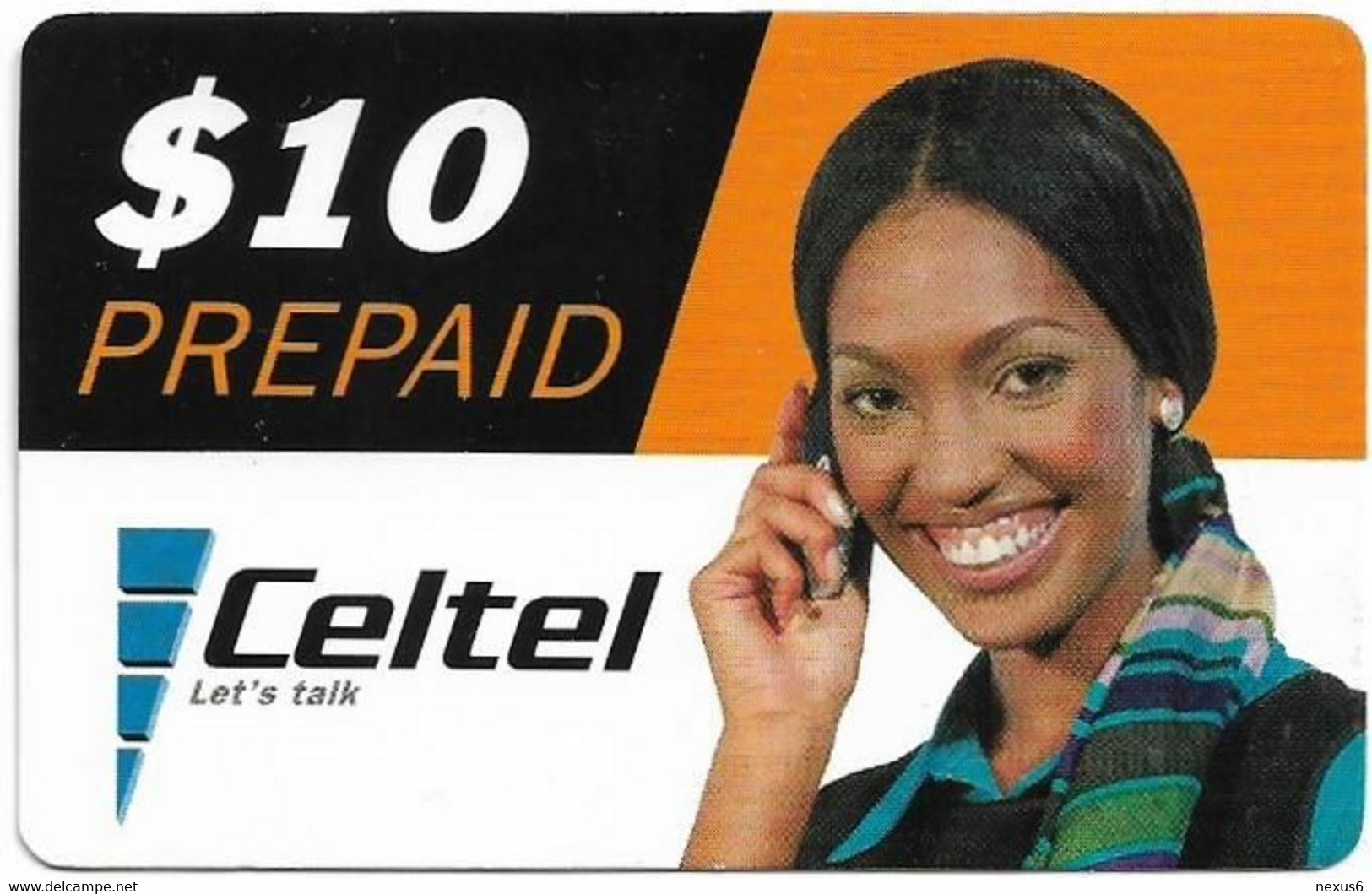 Zambia - Celtel - Lady With Scarf (Reverse 2), GSM Refill 10$, Used - Sambia