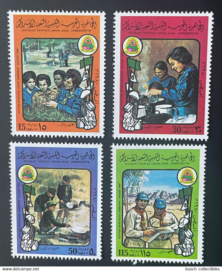 Libye Libya 1980 Mi. 829 - 832 14th Pan Arab Scout Jamboree Scouts Pfadfinder - Libyen