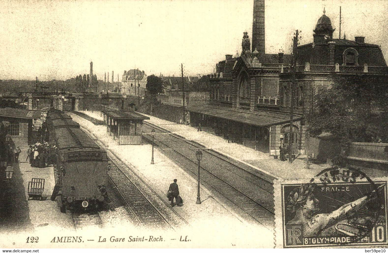 CARTE D'AUTREFOIS  TRANSPORTS ET COMMUNICATIONS  - PICARDIE  AMIENS SUR LA LIGNE PARIS-LILLE - Picardie