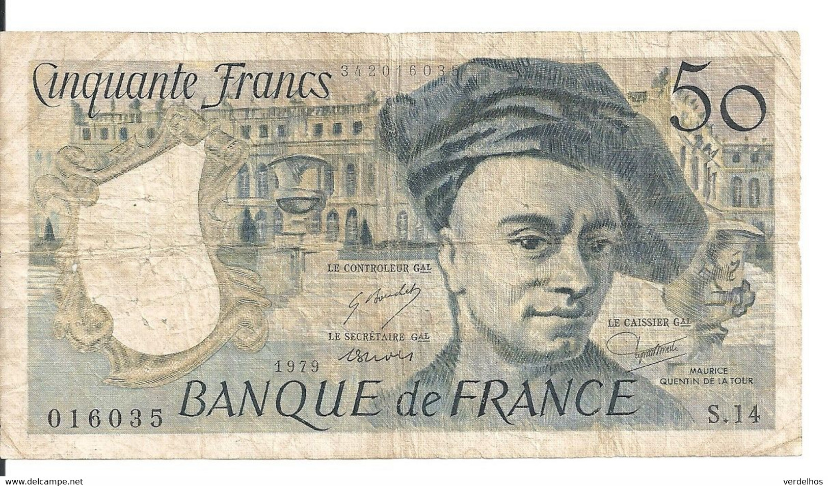 FRANCE 50 FRANCS 1979 VF P 152 A - 50 F 1976-1992 ''Quentin De La Tour''