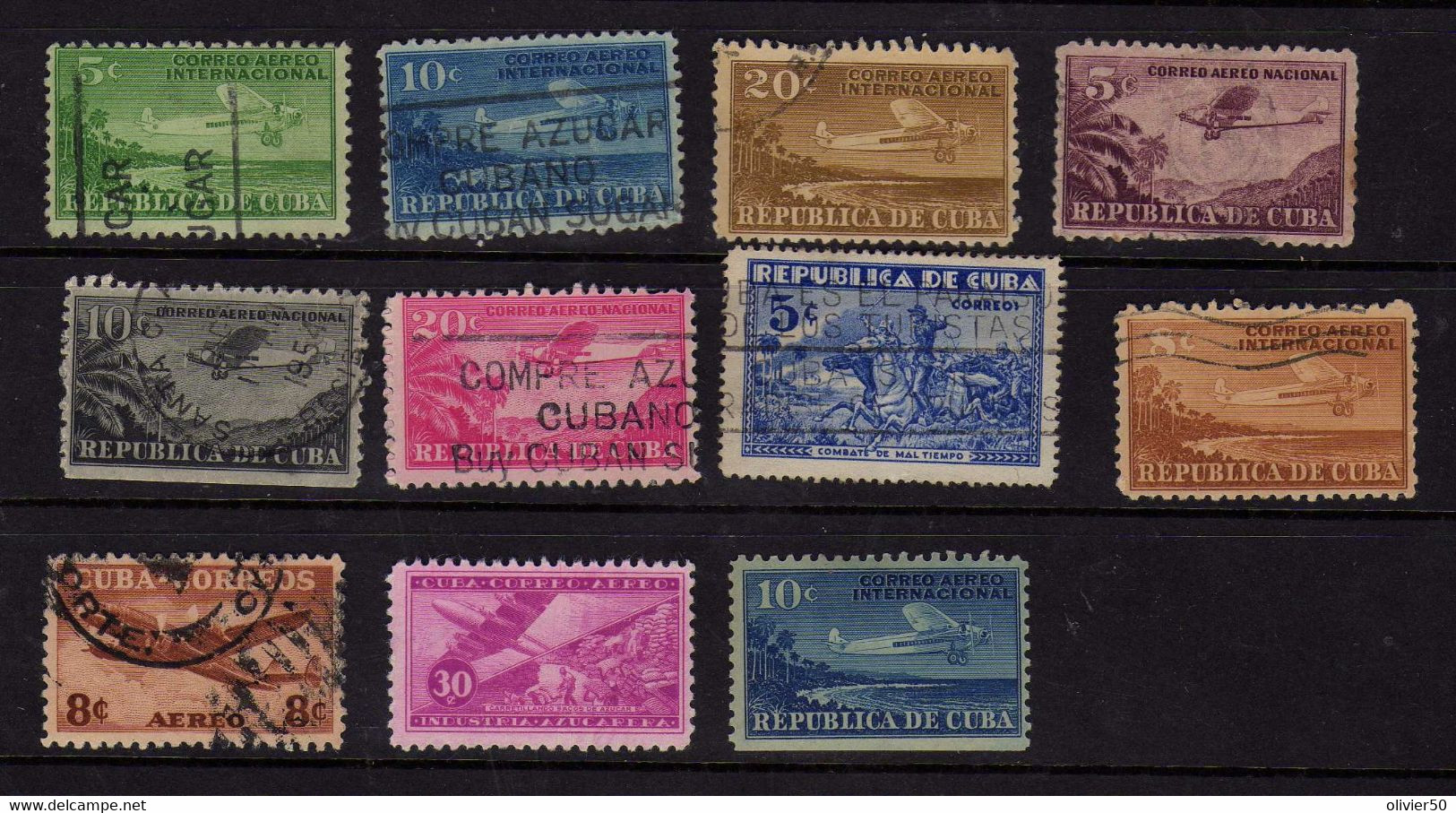 Cuba  (1931-54)   - P A Avion Paysages - Obliteres - Luftpost