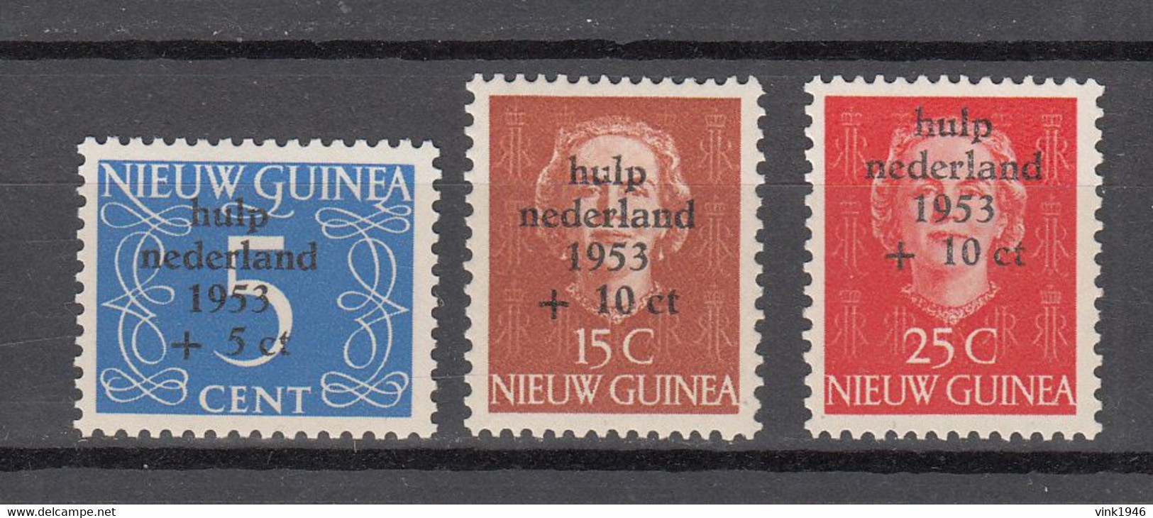 Netherlands New Guinea 1953,NVPH 22-24, Ovpt Watersnoodramp, MH/Ongebruikt(A4431) - Niederländisch-Neuguinea