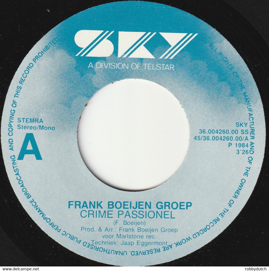* 7" * FRANK BOEIJEN GROEP - CRIME PASSIONEL (Holland 1984 EX!!) - Other - Dutch Music