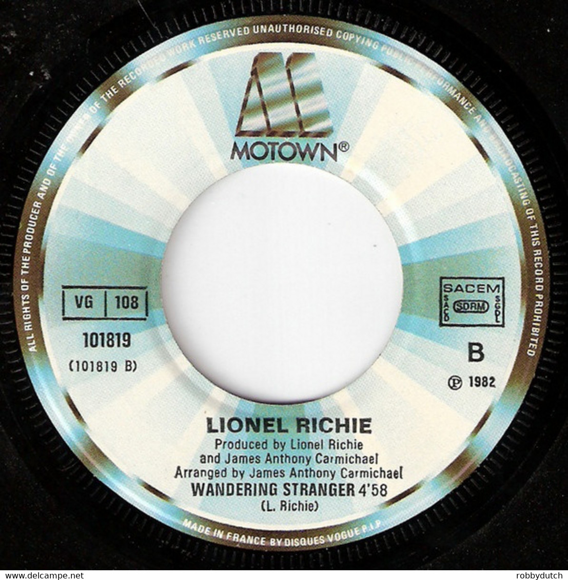 * 7" "  LIONEL RICHIE - ALL NIGHT LONG (France 1983) - Soul - R&B