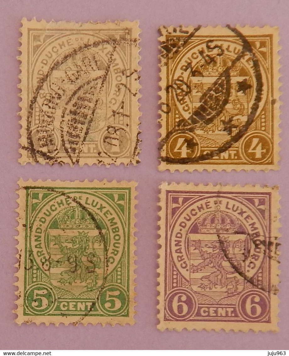 LUXEMBOURG YT 89+91/93 OBLITERES "ECUSSONS" ANNÉES 1907/1919 - 1907-24 Wapenschild