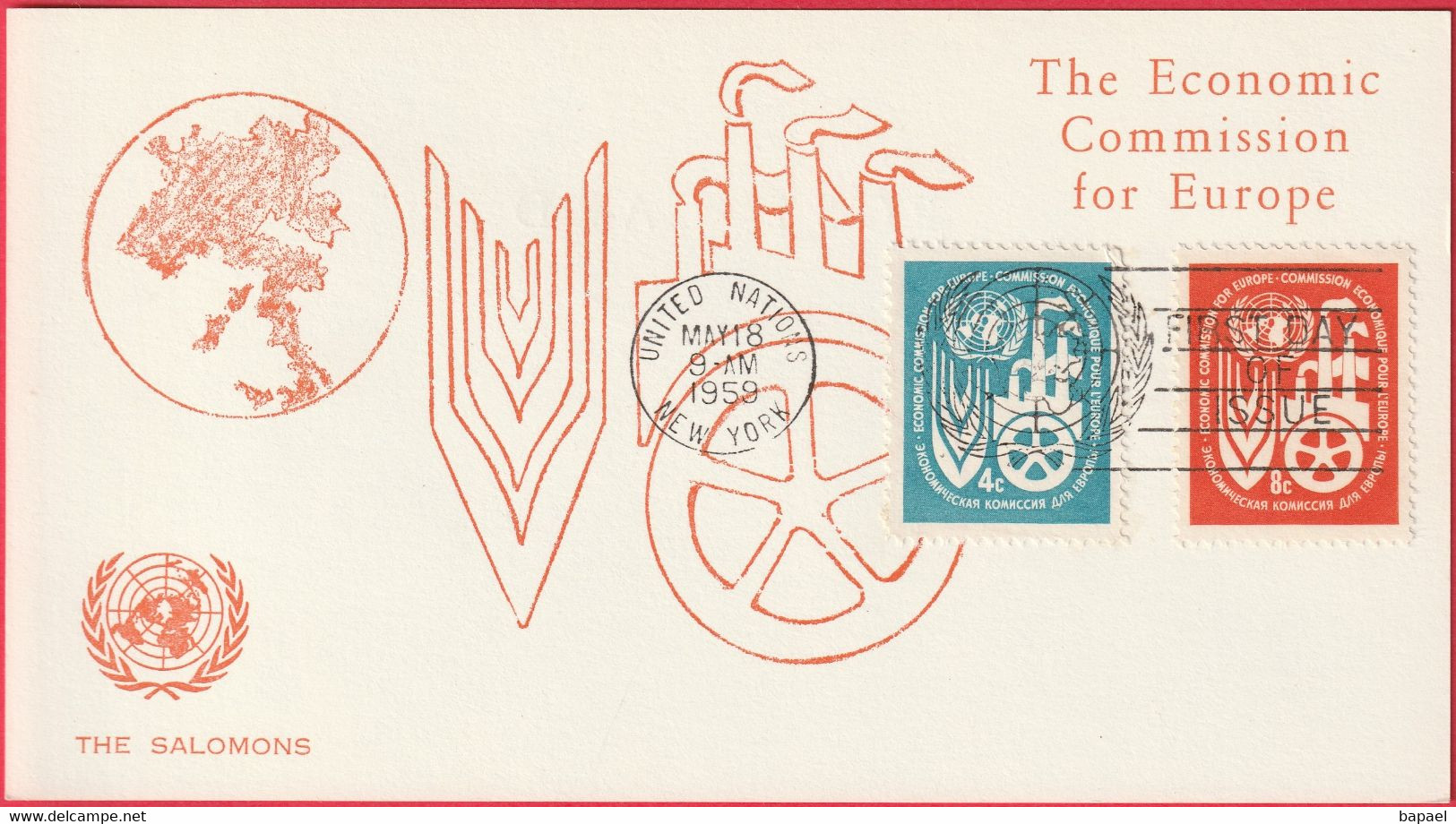 FDC - Carte - Nations Unies - (New-York) (1959) - Economic Commission For Europe (Recto-Verso) - Lettres & Documents
