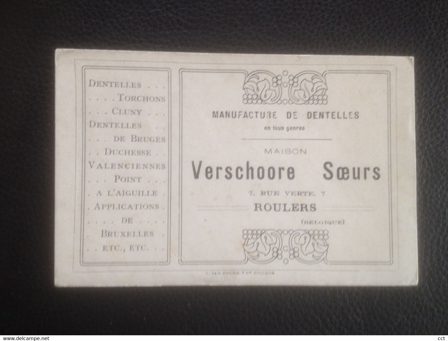 Roeselare  Maison Verschoore Soeurs  Rue Verte  Manufacture De Dentelles - Roeselare