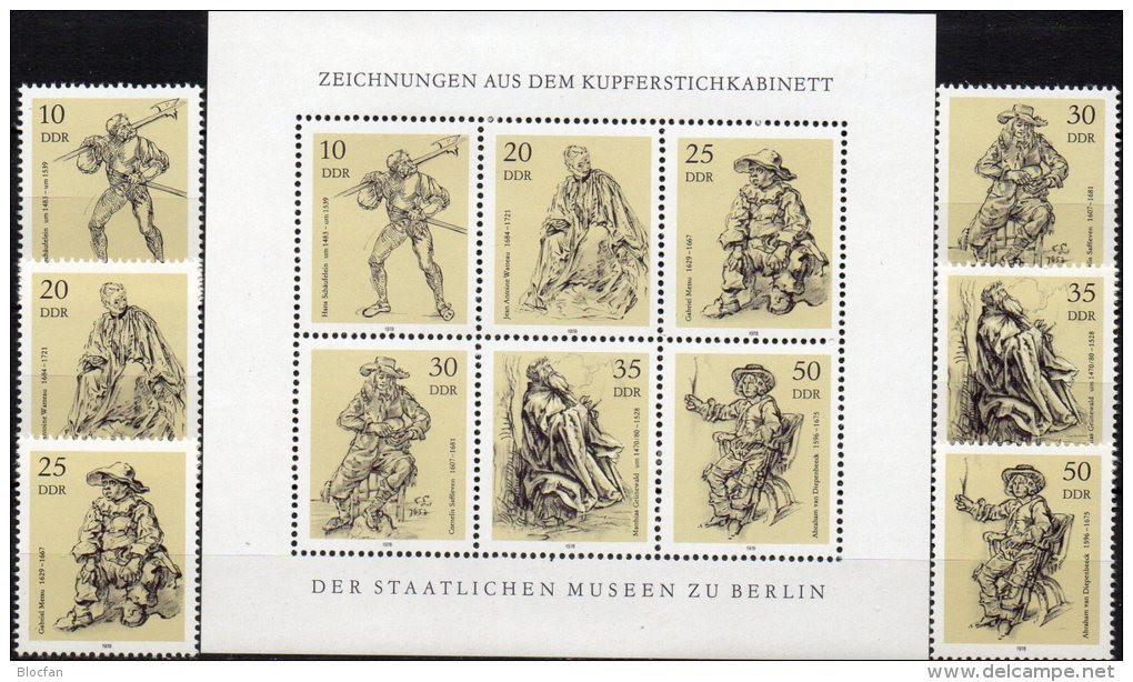 Künstler Kupferstiche 1978 DDR 2347/2+KB ** 6€ Musum Berlin Landsknecht Hellebarde Sheetlet Bloc M/s Ss Sheet Bf Germany - Engravings