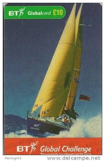 CARTE-PREPAYEE-BRITICH TELECOM-10£-31/03/2002-CO URSE  AUTOUR MONDE-VOILE GLOBAL CHALLENGE-TBE-RARE - BT Schede Mondiali (Prepagate)