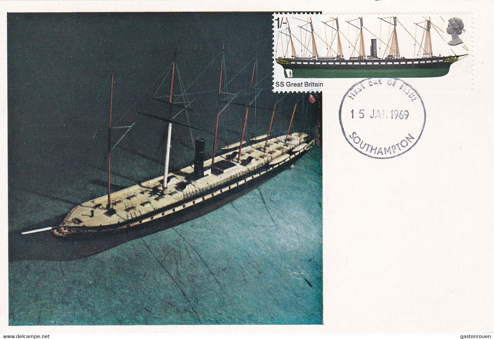 Carte Maximum Bateau Ship Brande Bretagne 1969 Steamship Great Britain - Maximum Cards