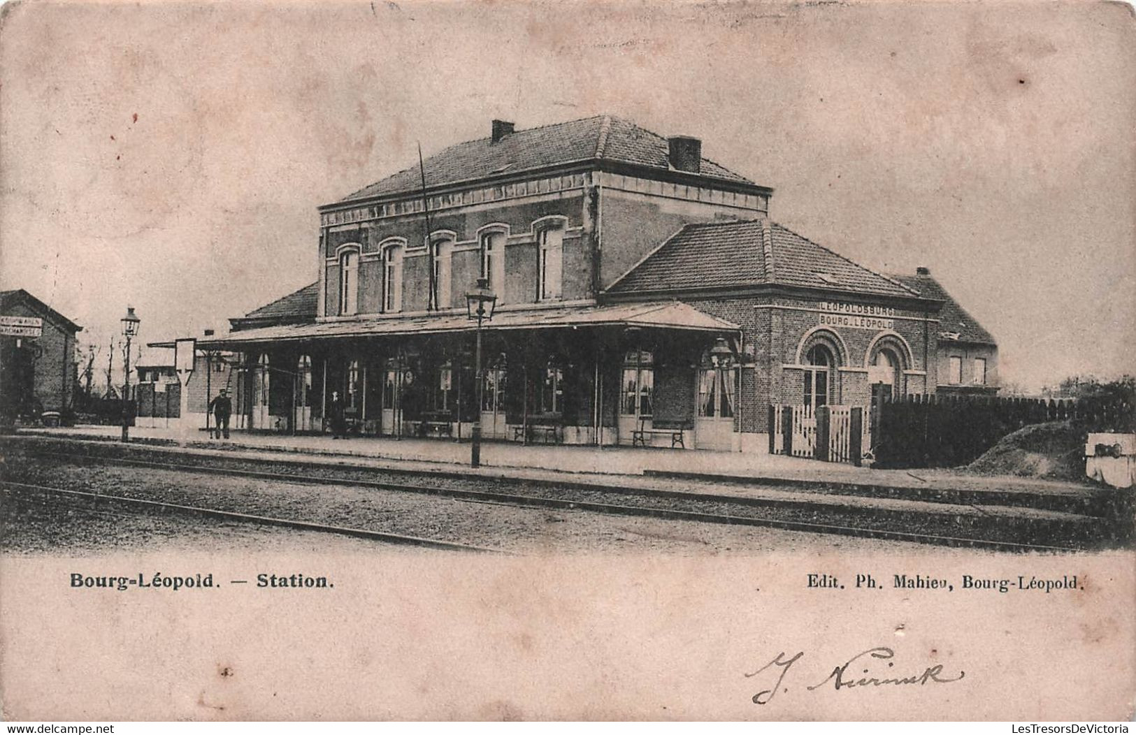 CPA Bourg Léopold - Station - Gare - Animé - Edit Mahieu - Dos Simple - Leopoldsburg