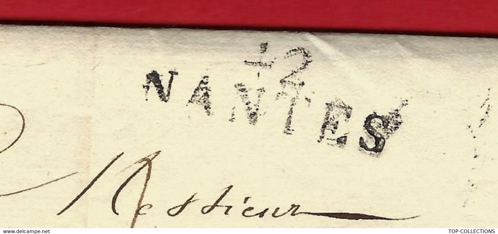 1825 Sign. Charles Marie Fourcroy De Guillerville Commissaire General Marine NANTES Fourcroy Fournitures Lest =>Forges P - Documents Historiques
