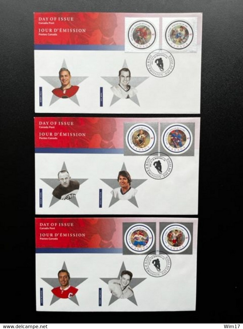 CANADA 2001 FDC NHL ALL STARS SET OF 3 COVERS - 2001-2010