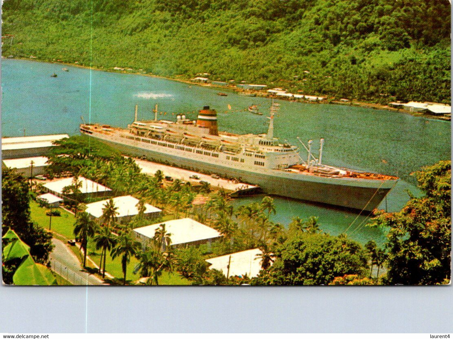 (1 K 48) (OZ) US Samoa Island - Cruise Ship In Pago Pago (posted With 2 USA Stamps To Australia In 1972) - American Samoa