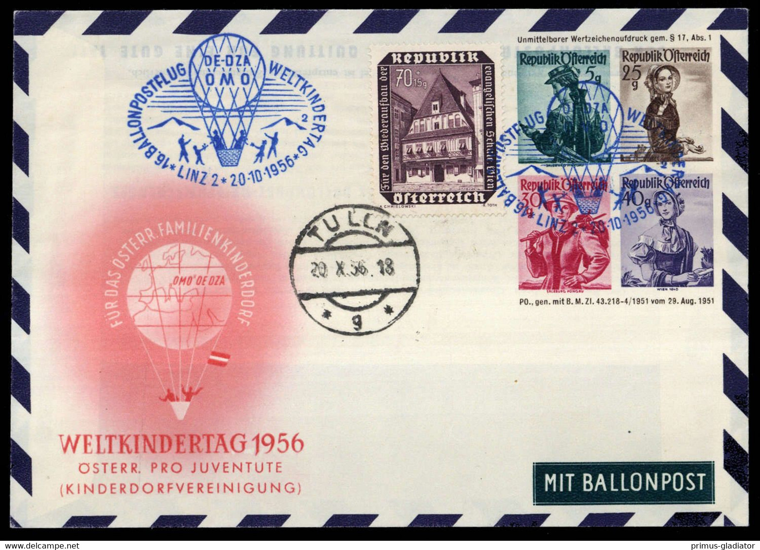 1956, Österreich, Palmer RBF 16 A, Brief - Machine Postmarks