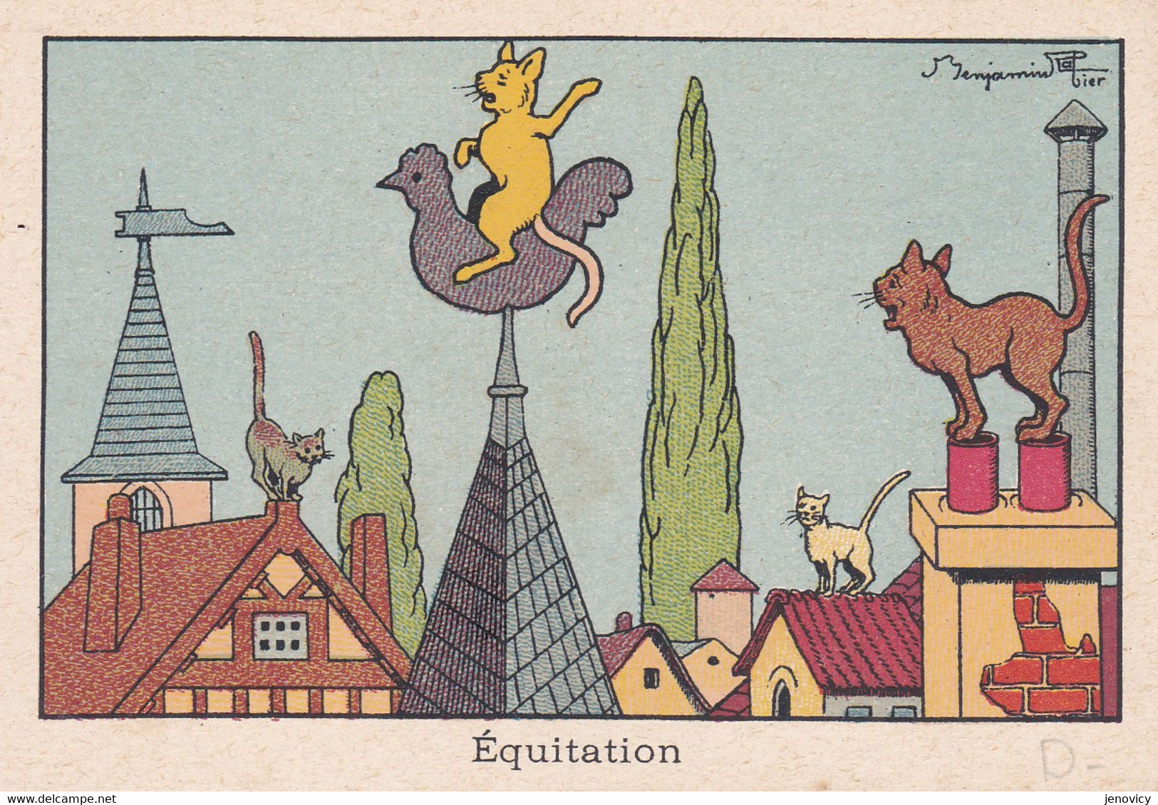 CHROMO PUBBLEDINE "EQUITATION " ILLUSTREE PAR BENJAMIN RABIER     REF 77089 - Rabier, B.