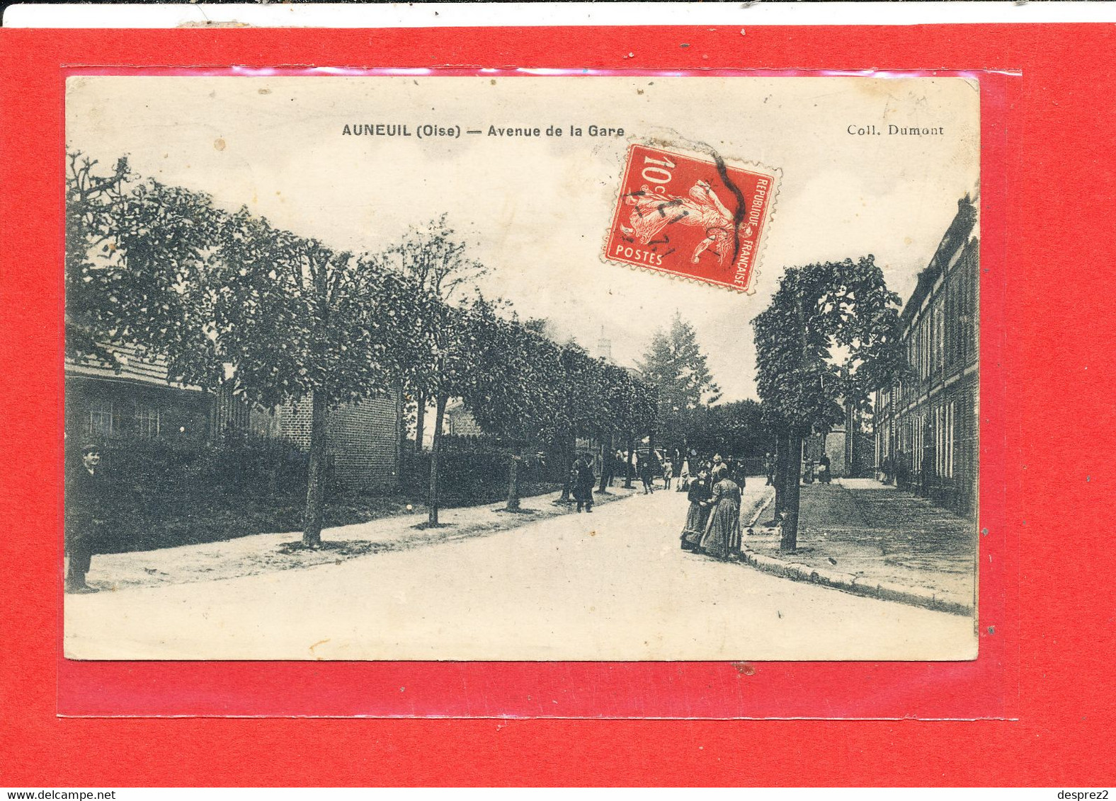 60 AUNEUIL Cpa Animée Avenue De La Gare      Coll Dumont - Auneuil