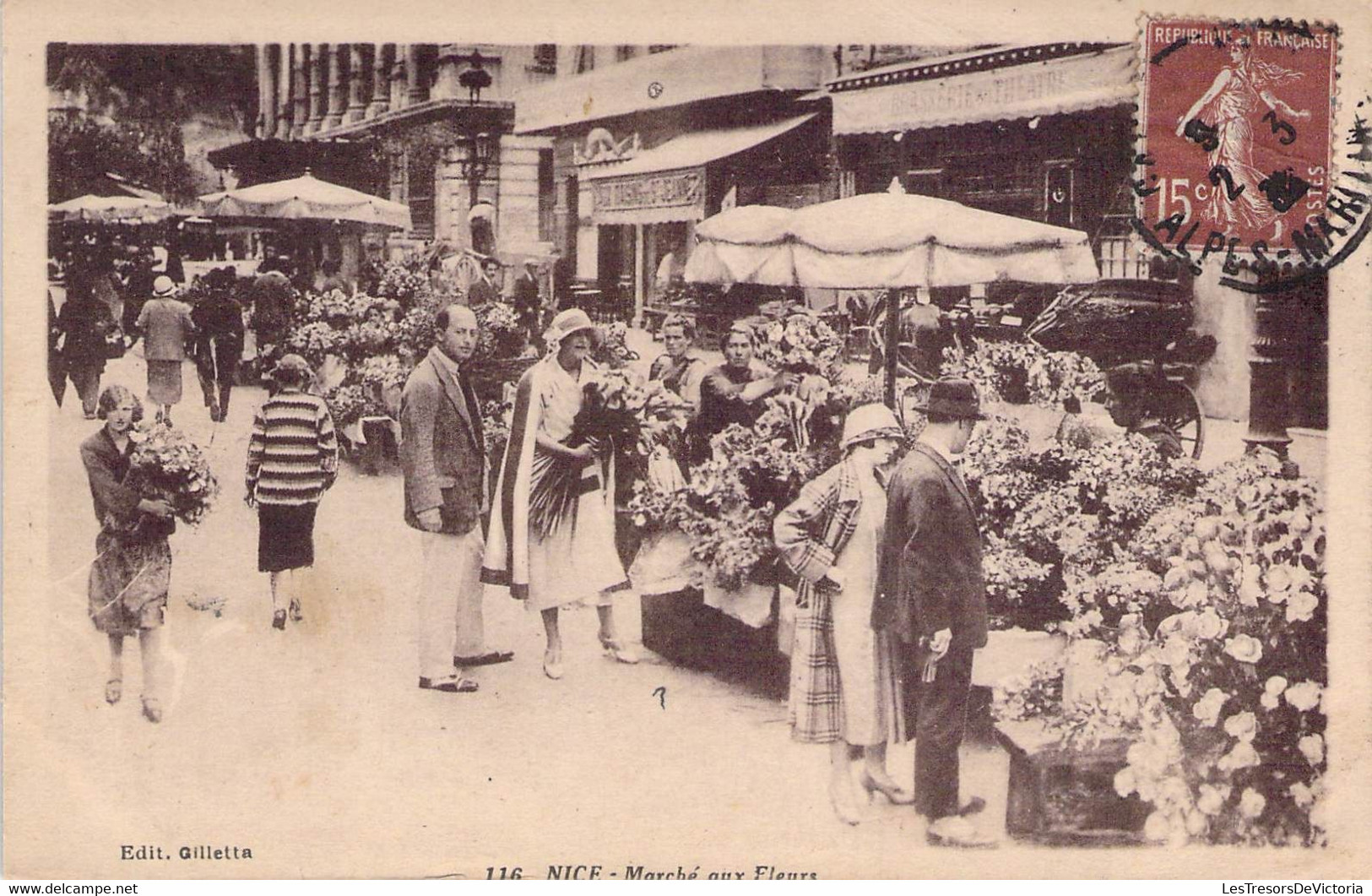 CPA - 06 - NICE - MARCHE AUX FLEURS - Animée - Edition Giletta - Fleurs - Boutique - Marchés, Fêtes