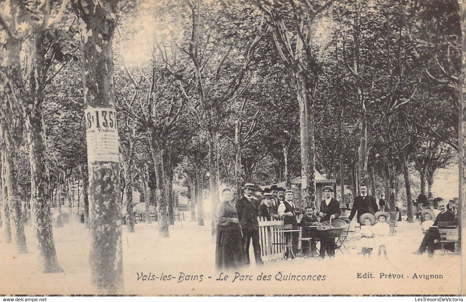 CPA - 07 - VALS LES BAINS - Le Parc Des Quinconces - Edition Prévot Avignon - 1907 - Animée - Vals Les Bains