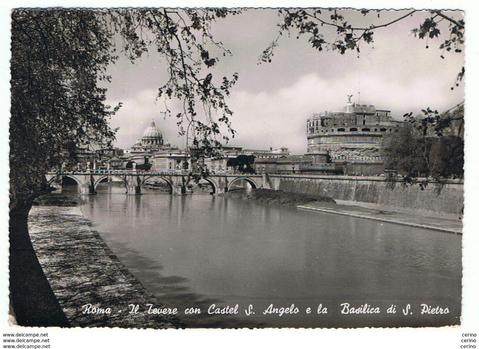 ROMA:  IL  TEVERE  CON  CASTEL  S. ANGELO  E  LA  BASILICA  DI  S. PIETRO  -  PER  LA  SVIZZERA  -  FOTO  -  FG - Fiume Tevere