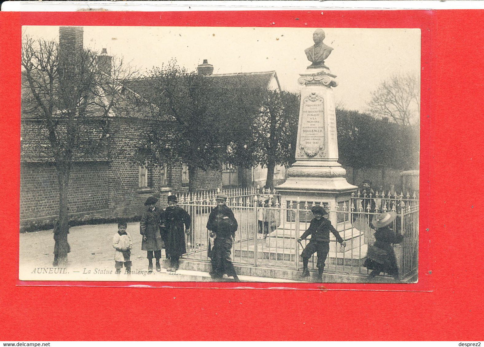 60 AUNEUIL Cpa Animée La Statue De Boulenger         Edit LL - Auneuil