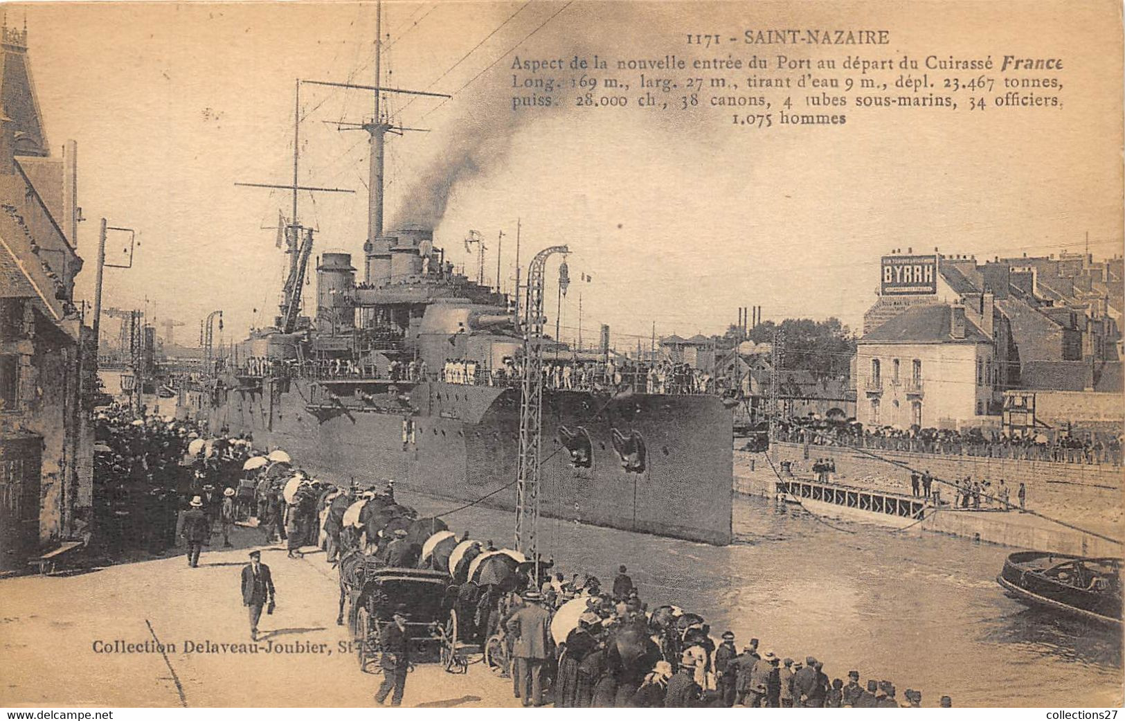 44-SAINT-NAZAIRE-ASPECT DE LA Nvelle ENTREE DU PORT AU DEPART DU CUIRASSE " FRANCE " ... - Saint Nazaire