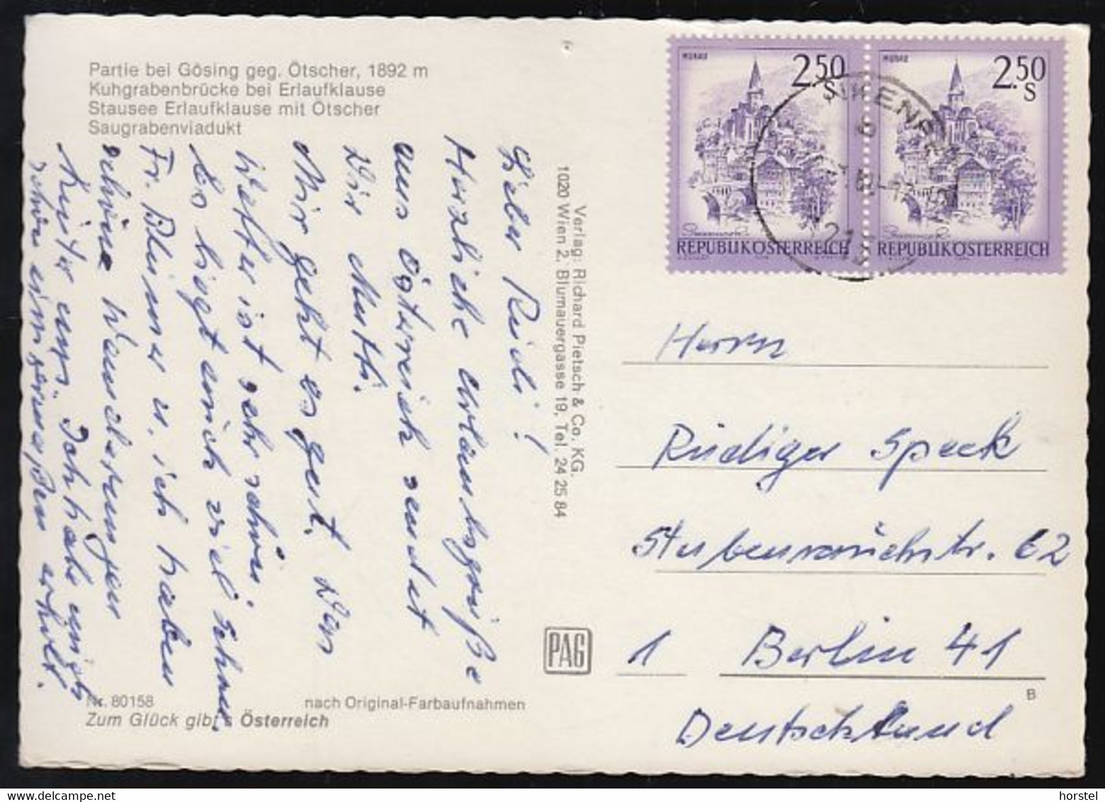 Austria - 3221 Gösing An Der Mariazellerbahn - Eisenbahn - Train - Railway - 2x Nice Stamps - Scheibbs