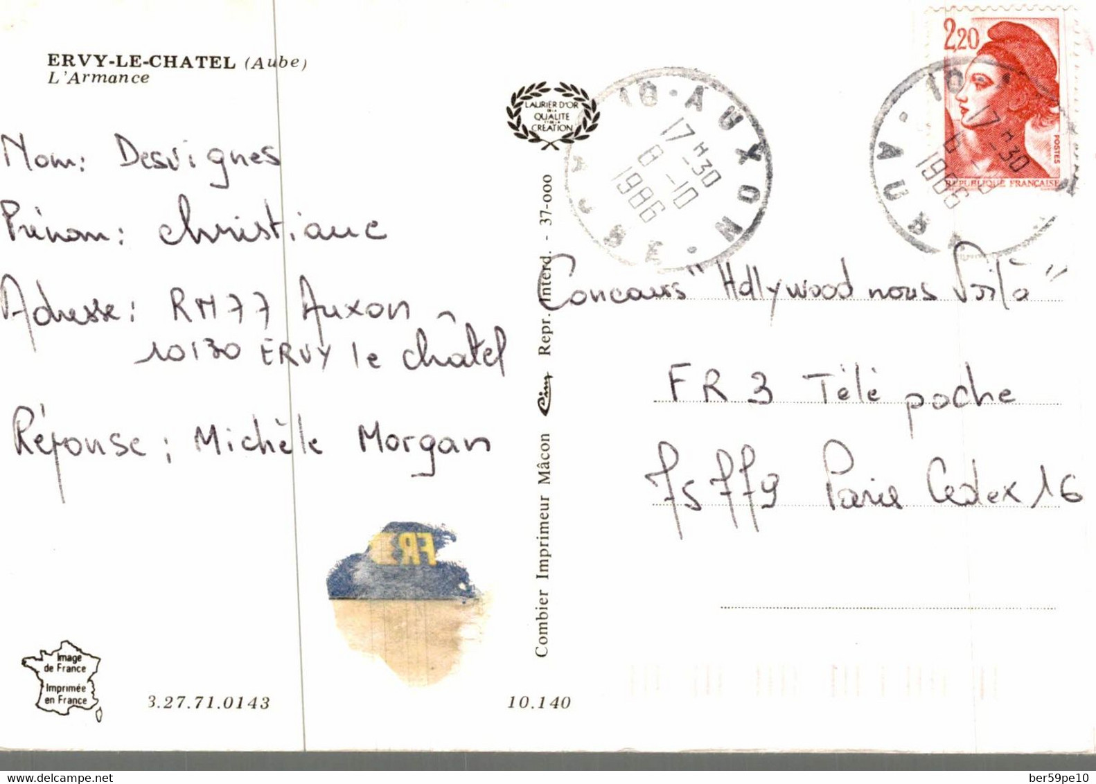 10 EVRY LE CHATEL L'ARMANCE - Ervy-le-Chatel